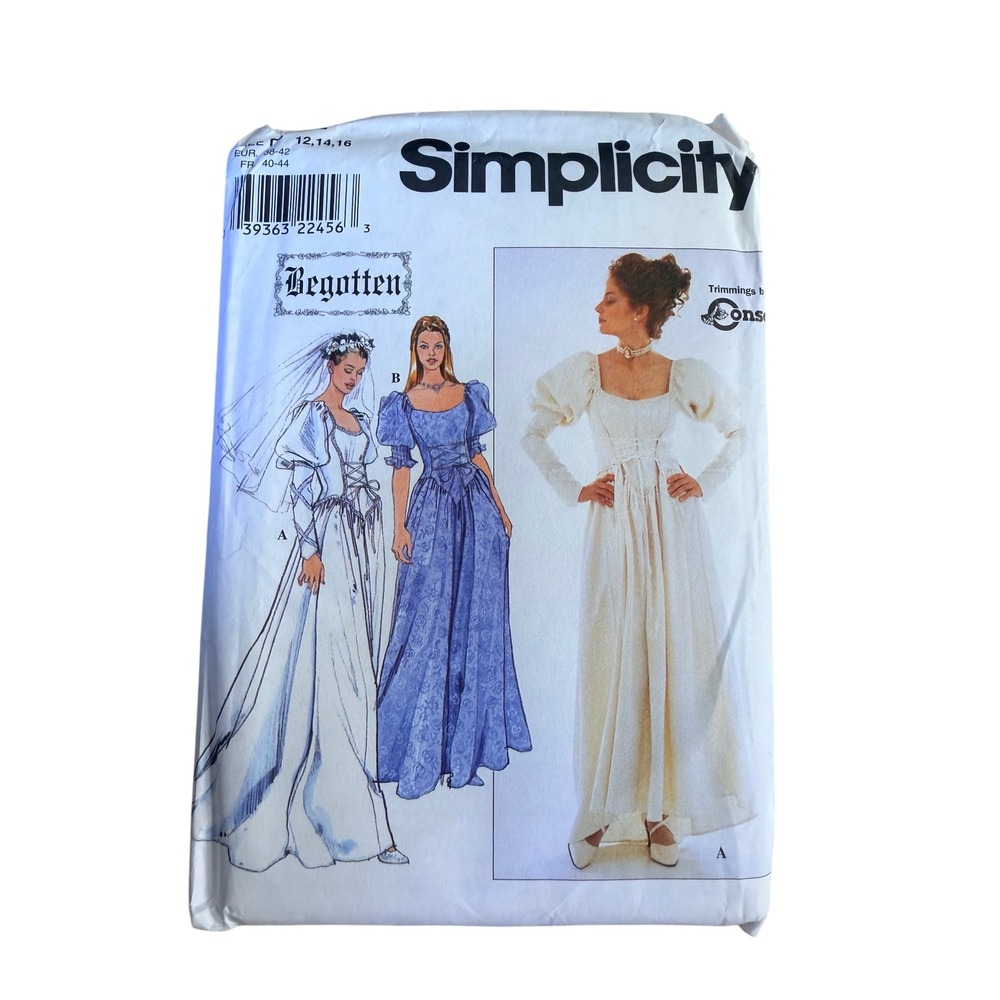 UNCUT Simplicity Sewing Pattern 8502 Size 12-16 Renaissance Gown Wedding Dress